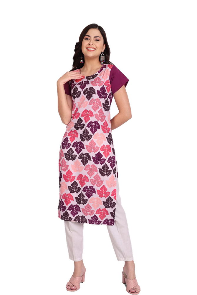 Crape Kurti 3 Regular Wear Crepe Wholesale Printed Kurti 
